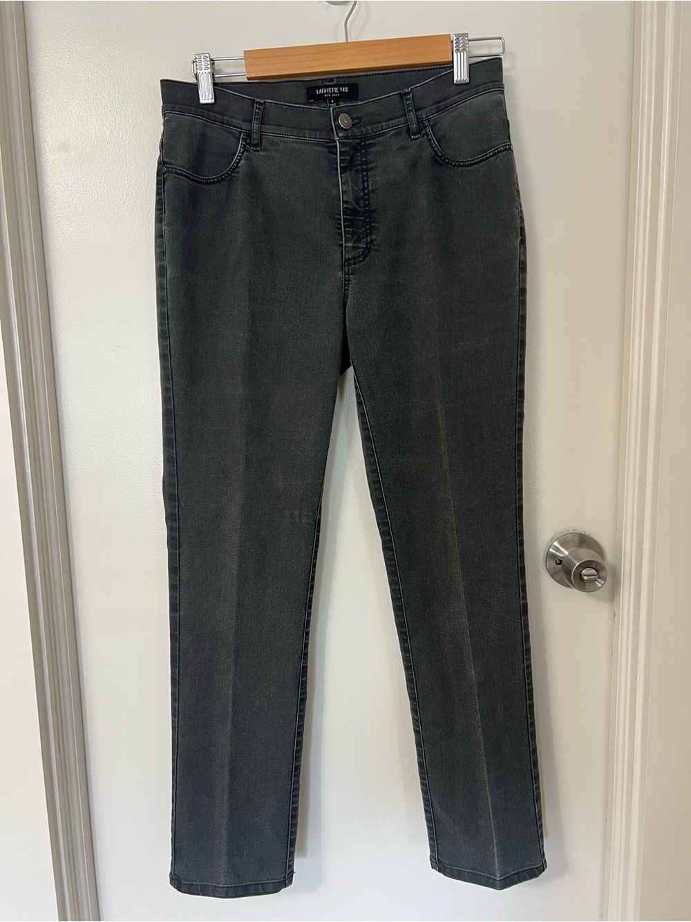 Lafayette 148 New York Black Women's Straight-Leg Jeans Fall Mom Jeans